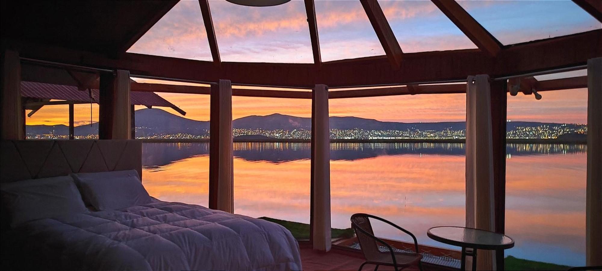 Titicaca Habitacion Panoramica Vista Al Amanecer Villa Puno Exterior foto