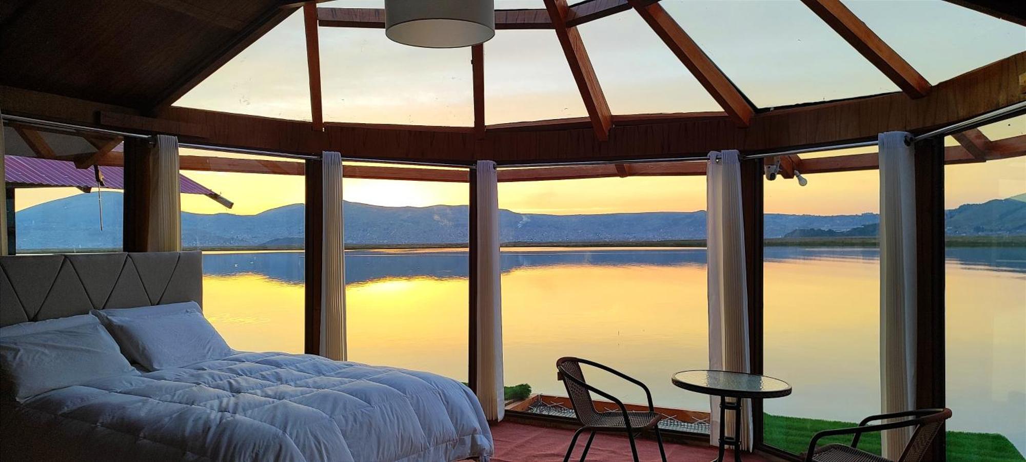 Titicaca Habitacion Panoramica Vista Al Amanecer Villa Puno Exterior foto